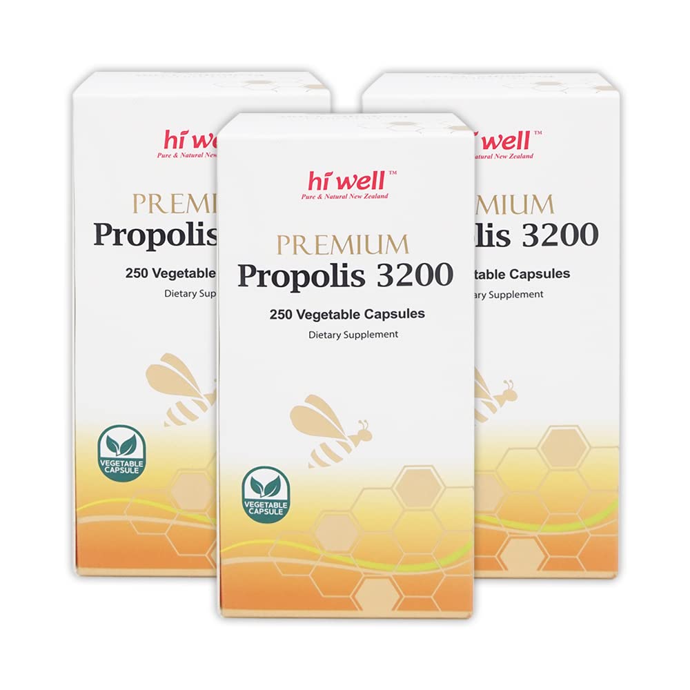 Hi Well Pure & Natural New Zealand Propolis 3200 Flavonoid 96mg Capsules 750