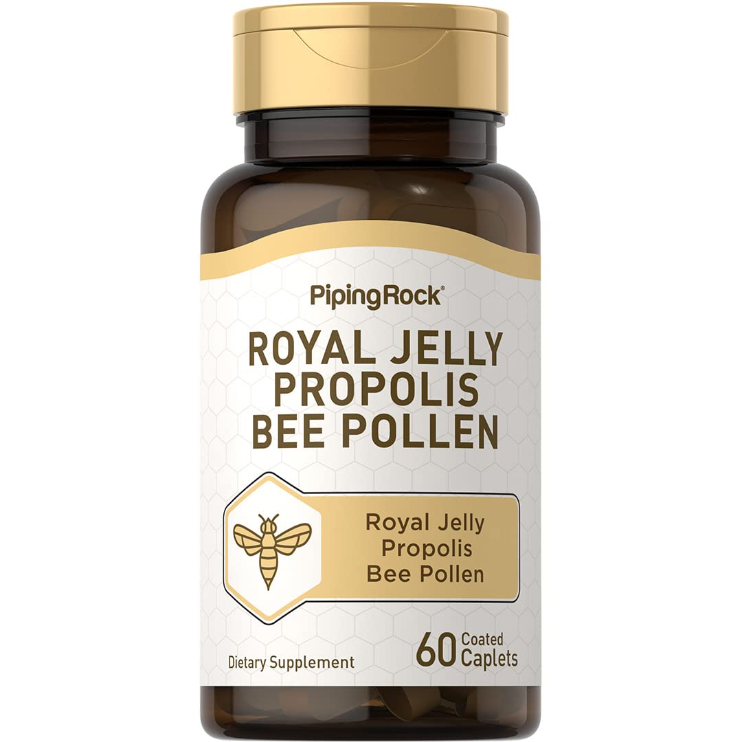 Piping Rock Royal Jelly Propolis Bee Pollen Caplets 60