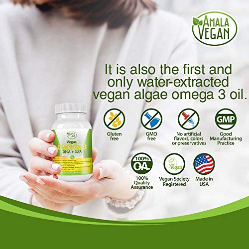 Amala Vegan Potent Vegan Omega-3 Supplement Softgel 60 Count