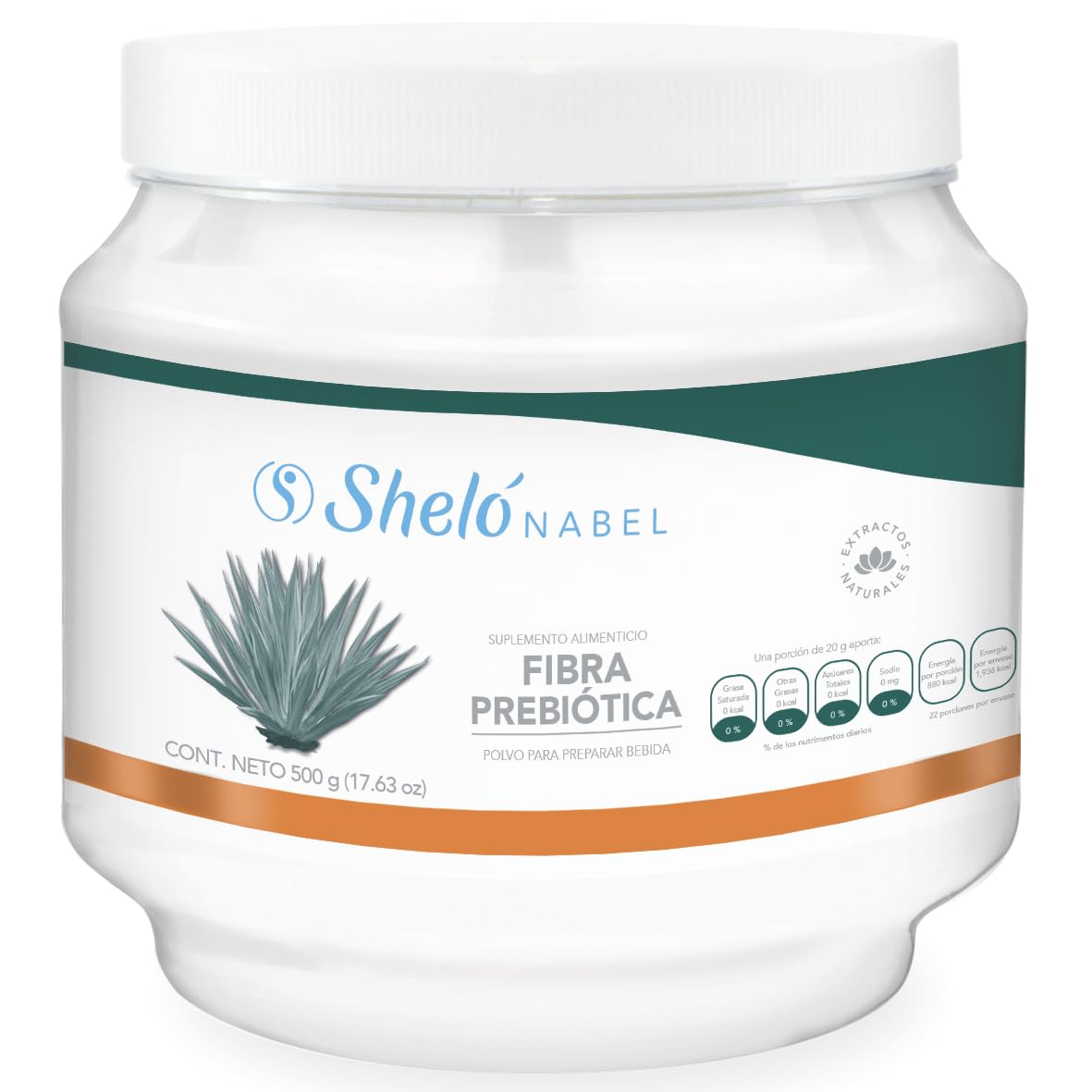 Sheló NABEL Prebiotic Fiber Blue Agave Inulin Powdered Premix 17.63 oz