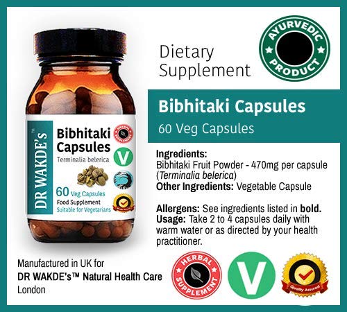 DR WAKDE'S Bibhitaki Capsules, 60 Veg Caps