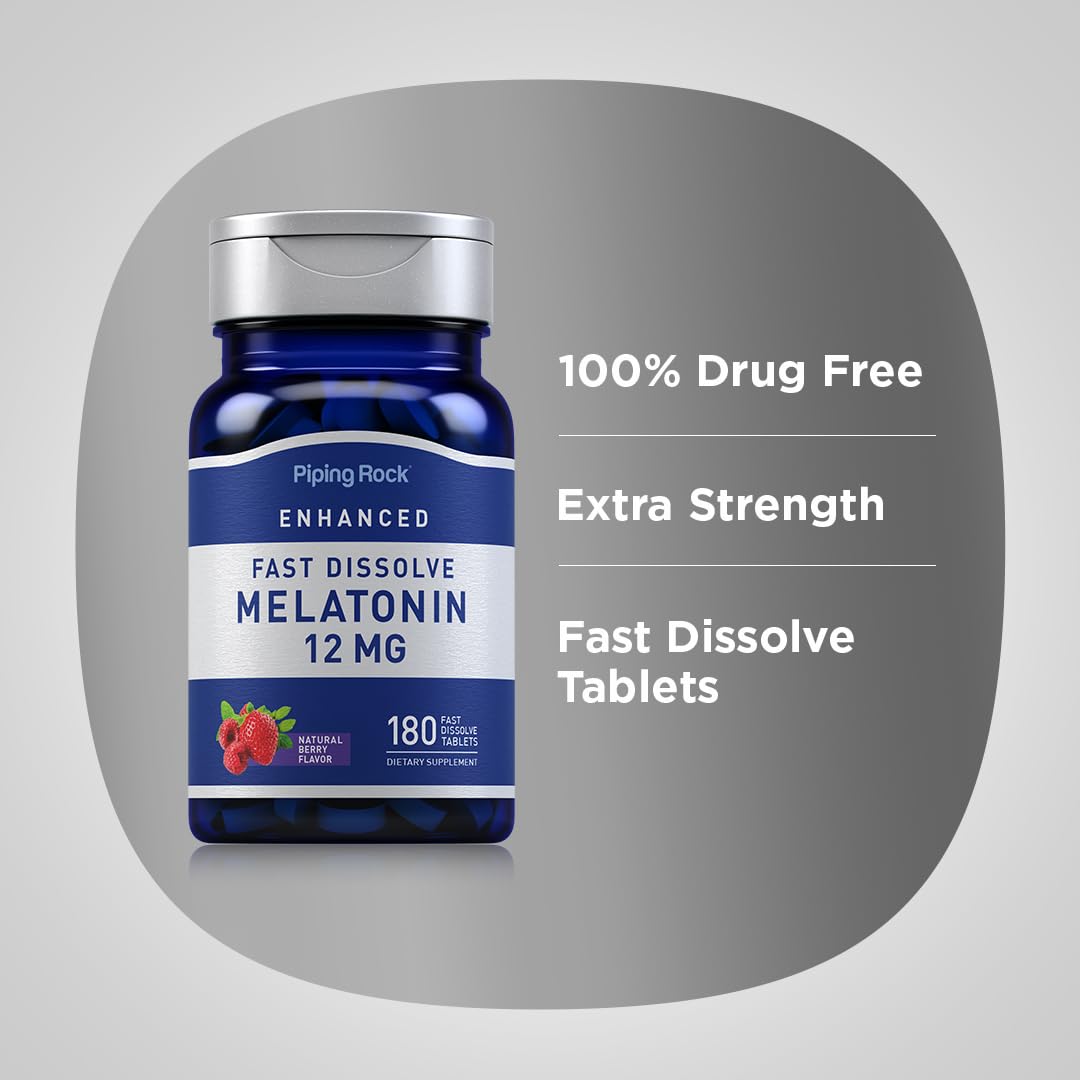 Piping Rock Melatonin 12 mg Tablets, 180 Count