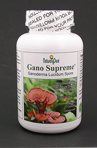 NaturalyPure Gano-Supreme Certified Organic Ganoderma Lucidum (Reishi) Spore Capsules, 90 Count