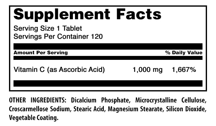 Amazing Nutrition Vitamin C Supplement Tablet 120 Count