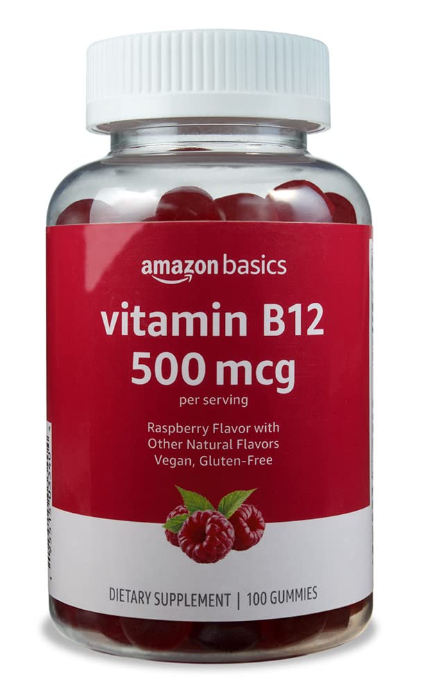 Amazon Basics Vitamin B12 500 mcg Gummies 100 Count