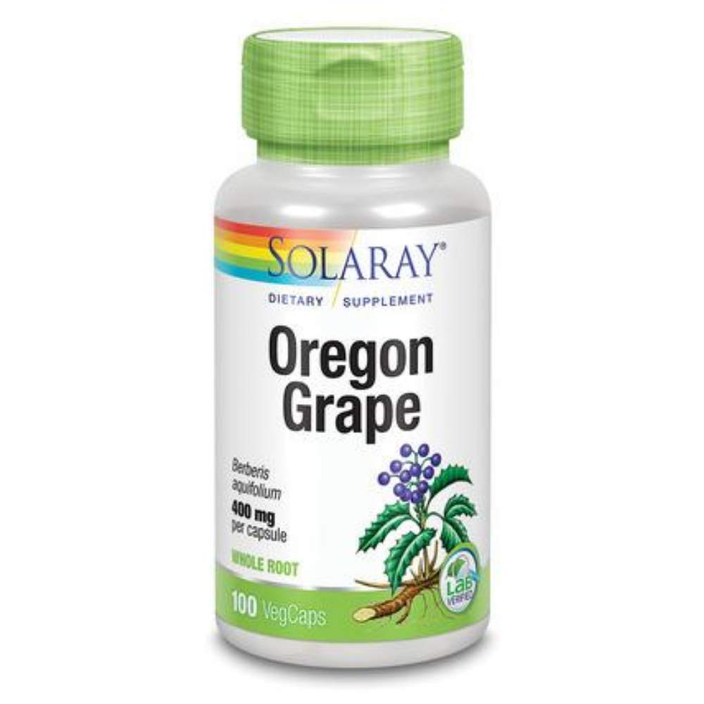 Solaray Oregon Grape Root 400 mg Capsules, 100 Count
