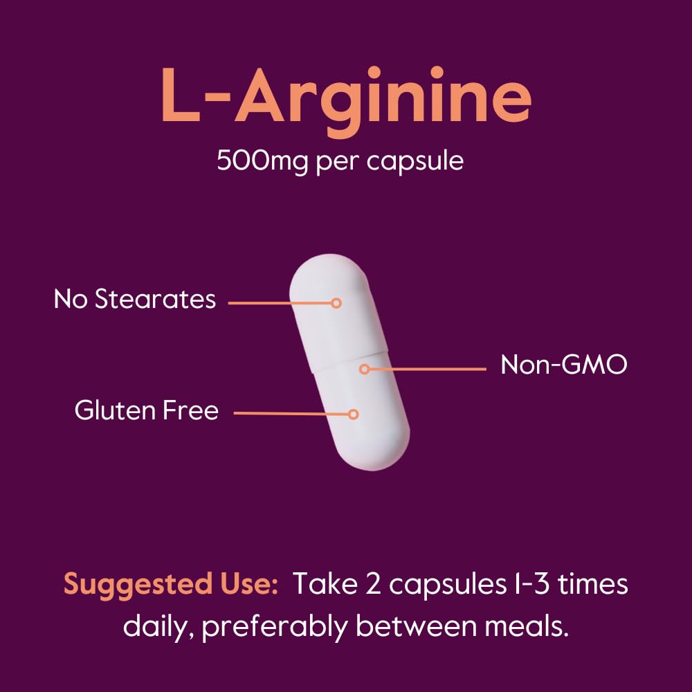 BESTVITE L-Arginine 500mg Capsules, 240 Count