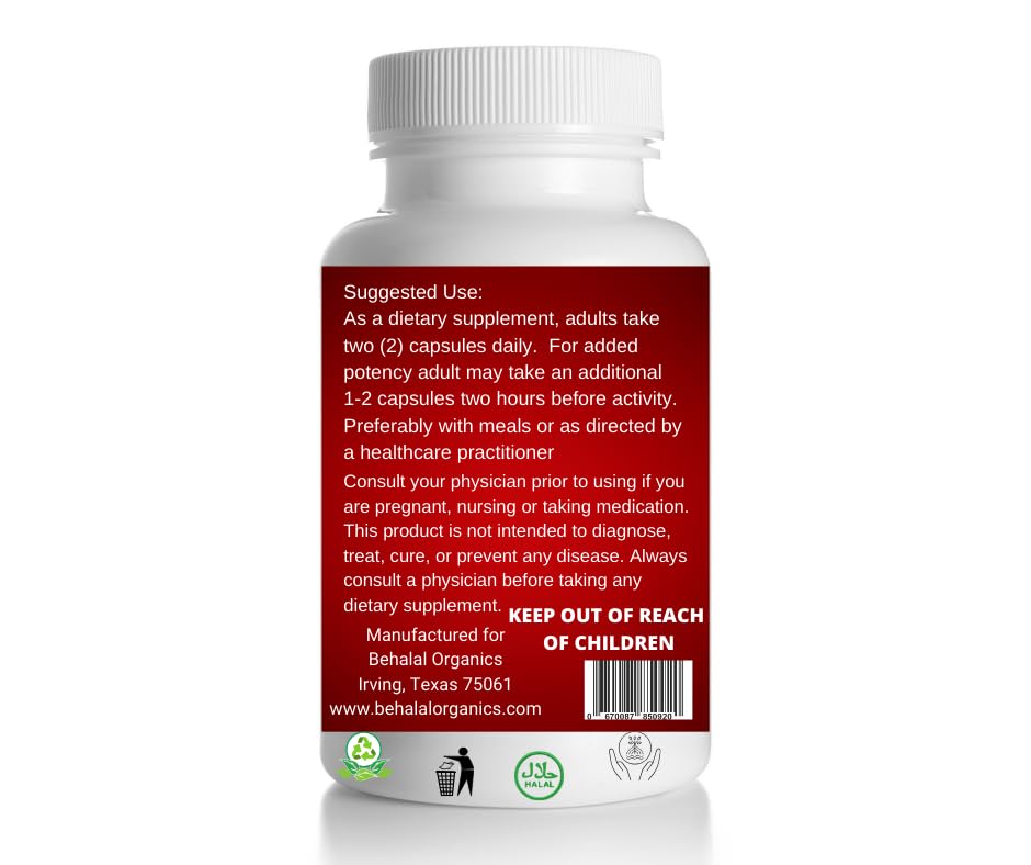 Behalal Organics Arjuna Bark Quick Release Capsules, 100 Count