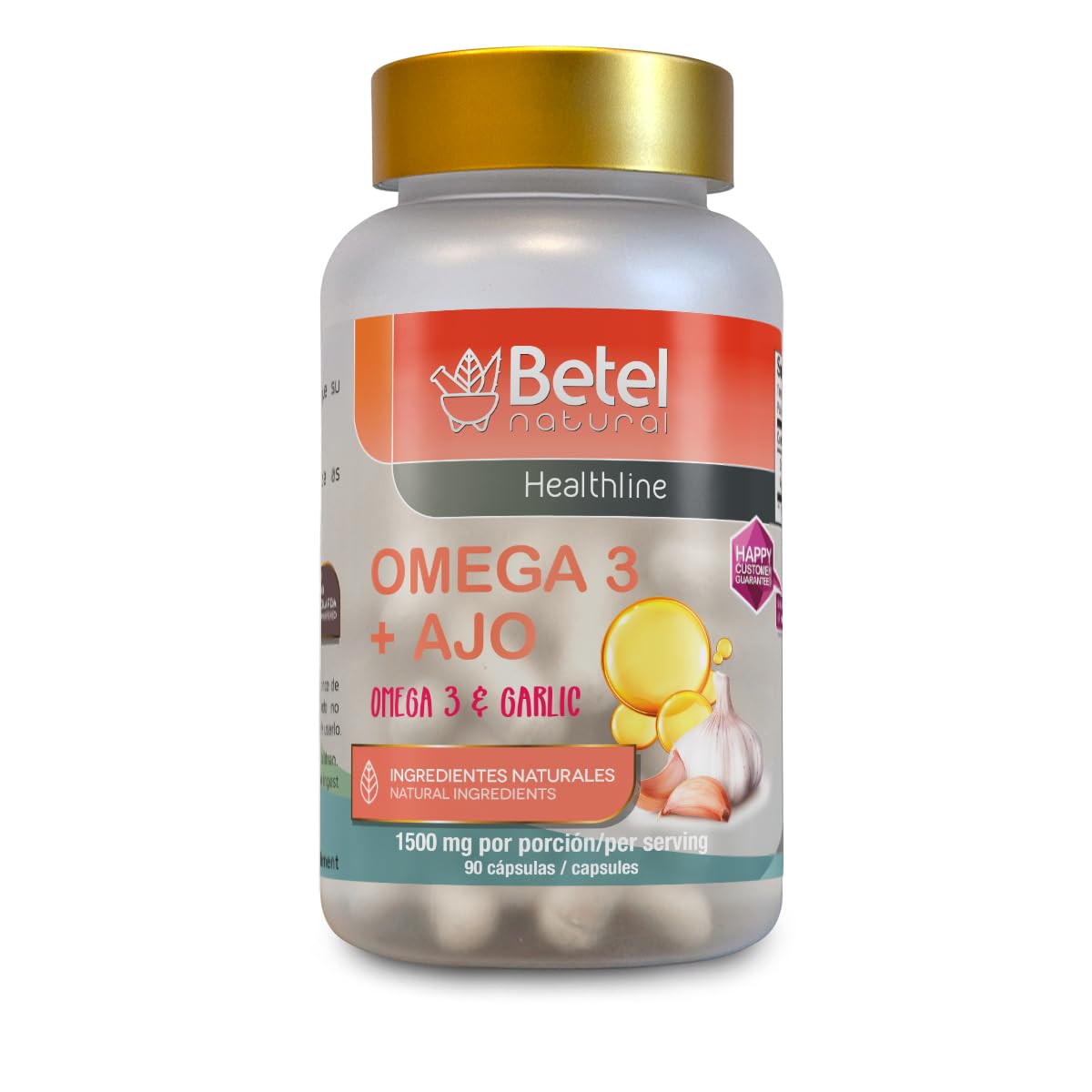 Betel Natural Premium Omega 3 + Garlic Capsules, 1 Count