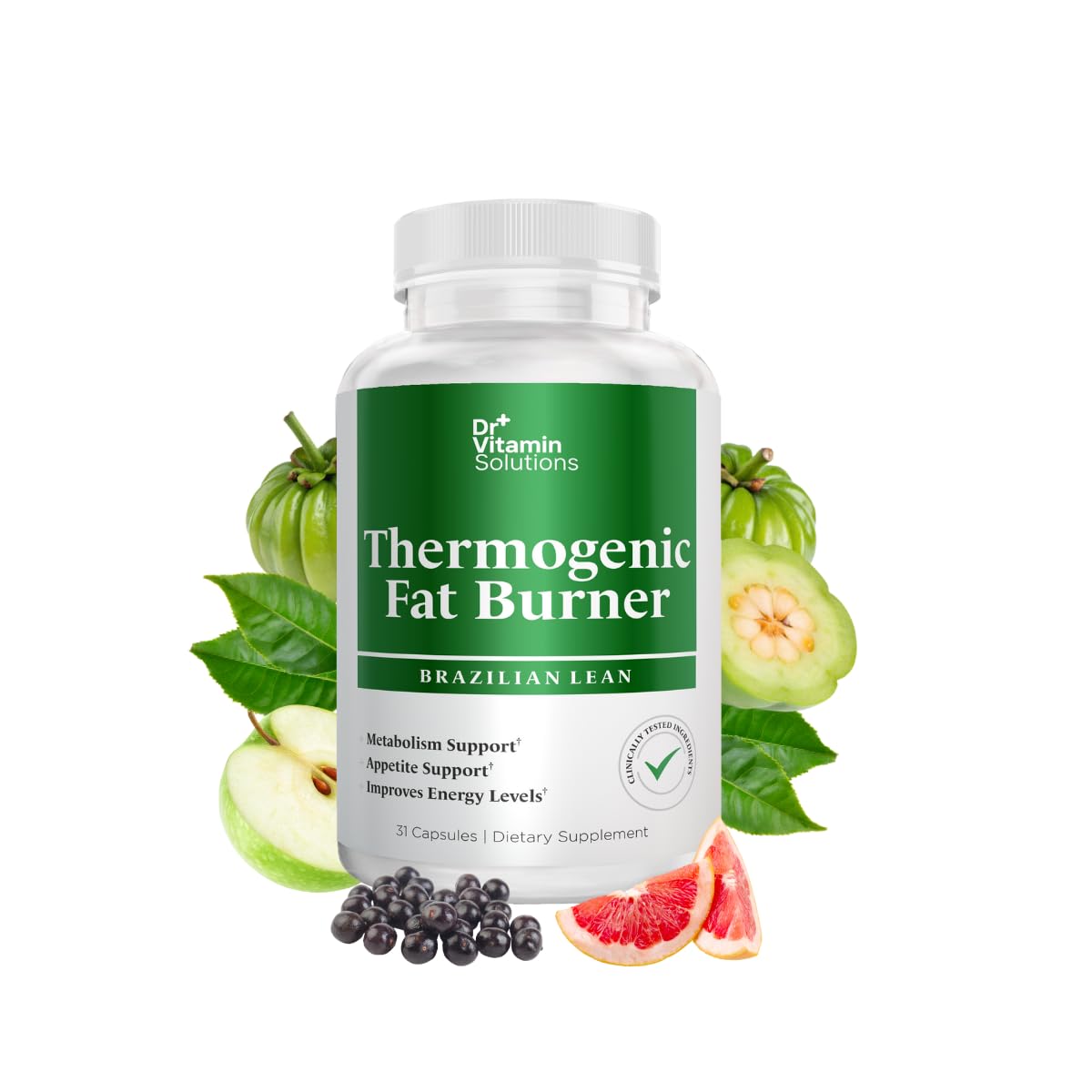 DR VITAMIN SOLUTIONS Thermogenic Fat Burner for Women and Men - Appetite Suppressant for Weight Loss Capsule, 31 Count