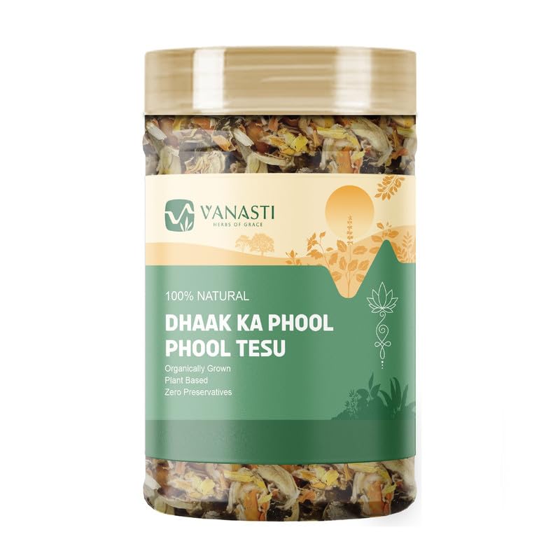 VANASTI Phool Tesu | Plas ke Phool | Dhaak ka Phool | Butea Monosperma Powder 3.52 Ounce