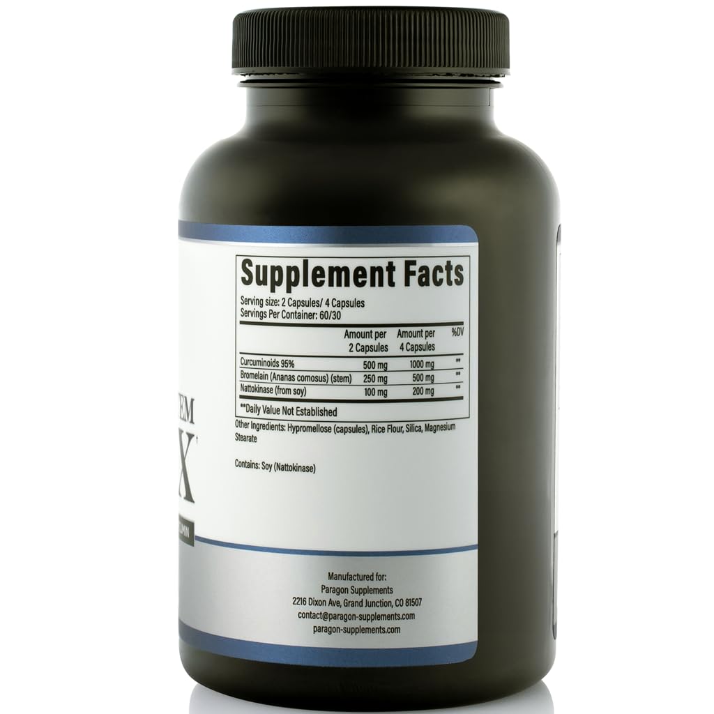 Paragon Supplements Spike Protein Removal - Original Spike Detox Formula with Nattokinase, Bromelain & Curcumin - 3-in-1 Immune System Supplement, 120 Capsules