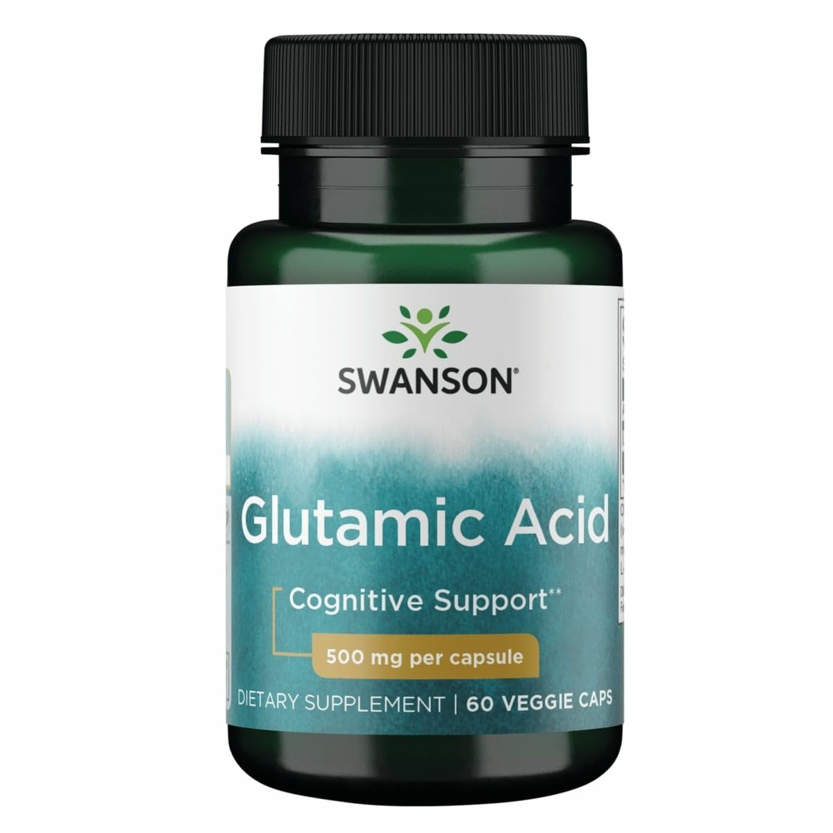 Swanson Amino Acid Glutamic Acid 500 Milligrams Capsules 60 Count