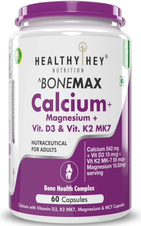 Generic Vegan Calcium with Magnesium, Vitamin D3 & Vitamin K2-MK7 BoneMax Bone Health Complex 60 Capsules