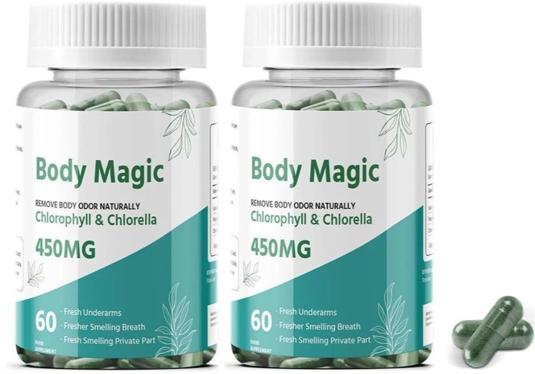 Generic Body Magic Chlorophyll Capsules Remove Body Odor Naturally, 120 Capsules