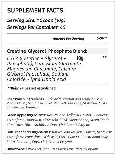 Metabolic Nutrition CGP Creatine Glycerol Phosphate Powder, 14.11 oz
