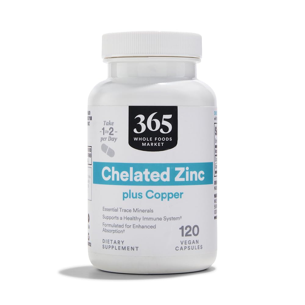 365 by Whole Foods Market Chelated Zinc plus Copper Capsules, 120 Count