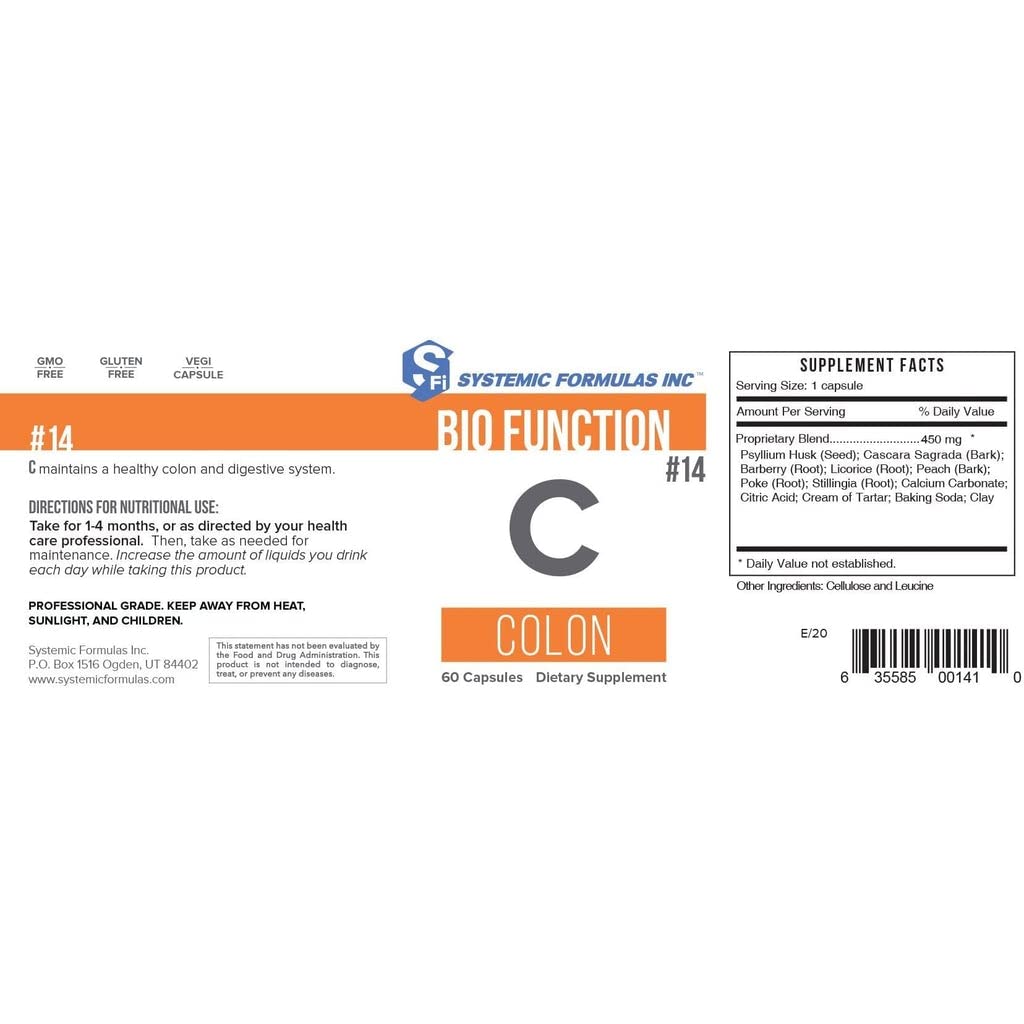 Systemic Formulas Bio Function C Colon Capsules 60 Capsules