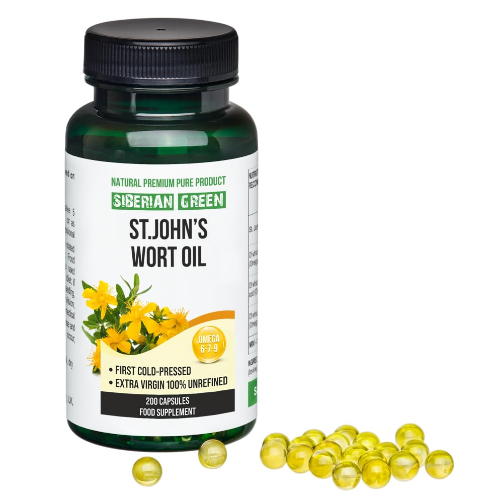 Siberian Green St. John's Wort Oil Capsules, 200 Capsules