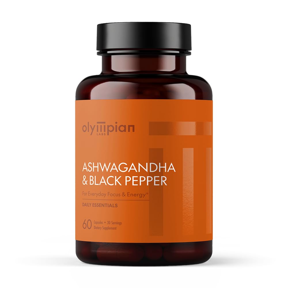 Olympian Labs Organic Ashwagandha with Black Pepper Capsules, 60 Capsules