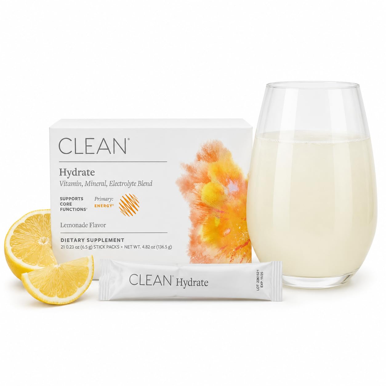 Clean Program Hydrate Electrolytes Powder, 21 Packs