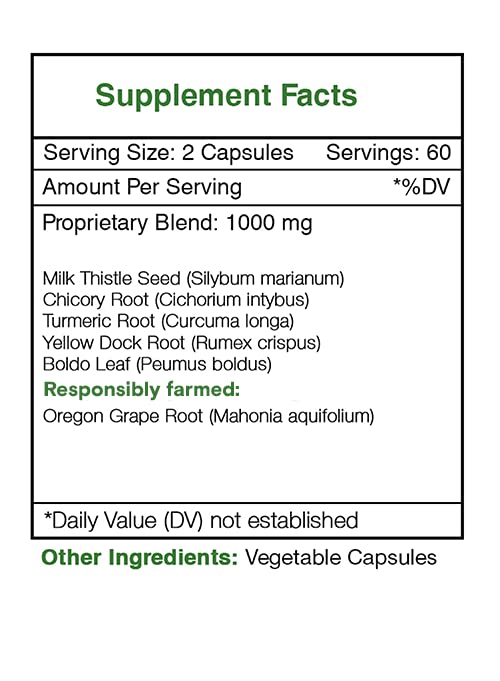 Secrets of the Tribe Liver Healthy Liver Formula Herbal Supplement Blend Capsules, 120
