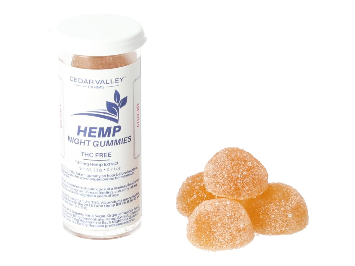 Cedar Valley Farms Hemp Gummies Nighttime 30mg Each, 4 Count