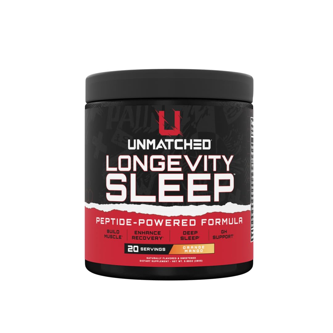 Unmatched Longevity Sleep | PeptiSleep Sleep & Recovery Formula with Melatonin, Magnesium & Senactiv | Advanced Nighttime Support Powder 9.88 Ounce