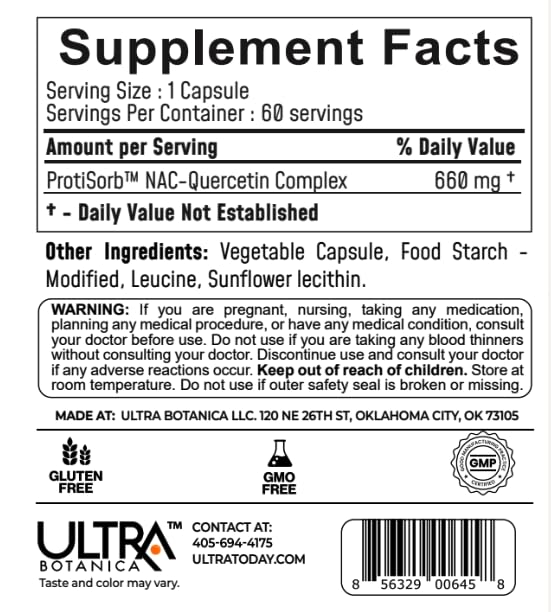 UltraCur UltraAllergy Quercetin with NAC Supplement Capsules 60