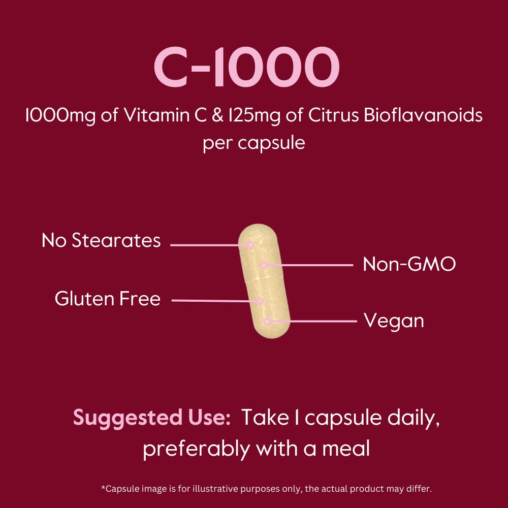BESTVITE Vitamin C 1000mg Capsule with Citrus Bioflavinoids, 120 Count