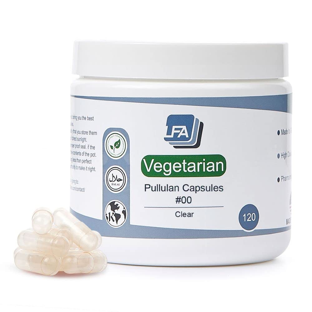 LFA Tablet Presses Empty 00 Capsules - Vegan Pullulan, 120 Capsules