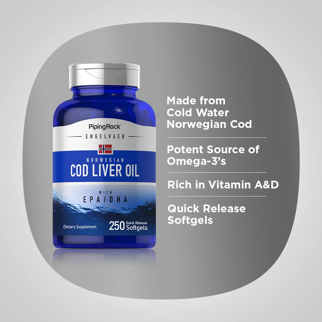 Piping Rock Cod Liver Oil Softgels 250
