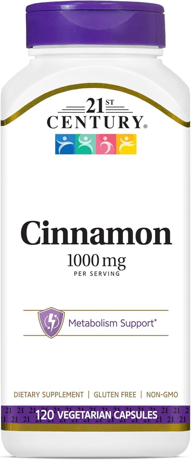 21st Century Cinnamon 500 mg Vegetarian Capsules, 240 Capsules