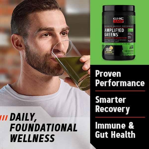GNC Superfoods Amplified Greens ICY Lemonade Powder, 10 Ounce, 10 Servings