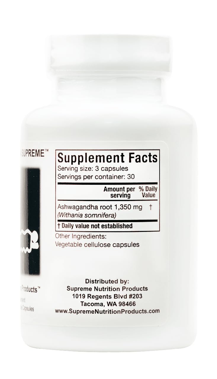 Supreme Nutrition Products Ashwagandha Supreme 180 Capsules