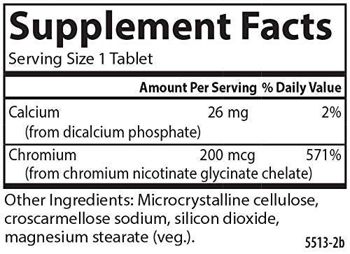 Carlson Chelated Chromium 200 mcg Superior Absorption Tablets, 300 Count