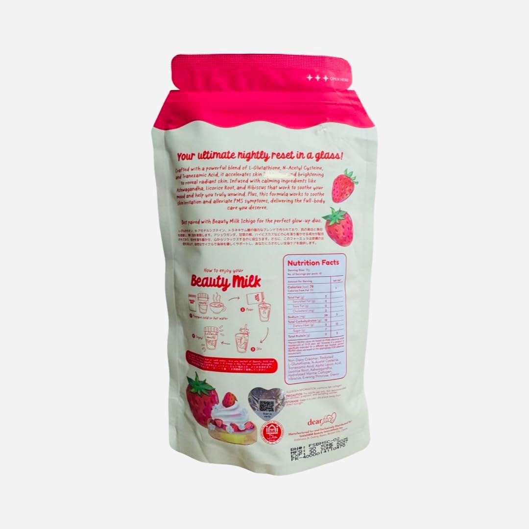 Generic Dear Face Beauty Strawberries & Cream Collagen Drink Powder, 6 Sachets
