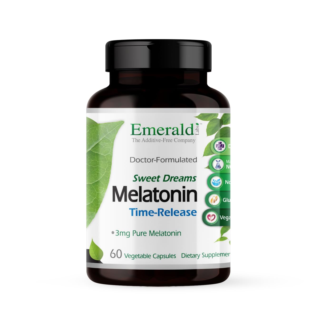 Emerald Labs Sweet Dreams Melatonin Time-Release Capsules 60 Count