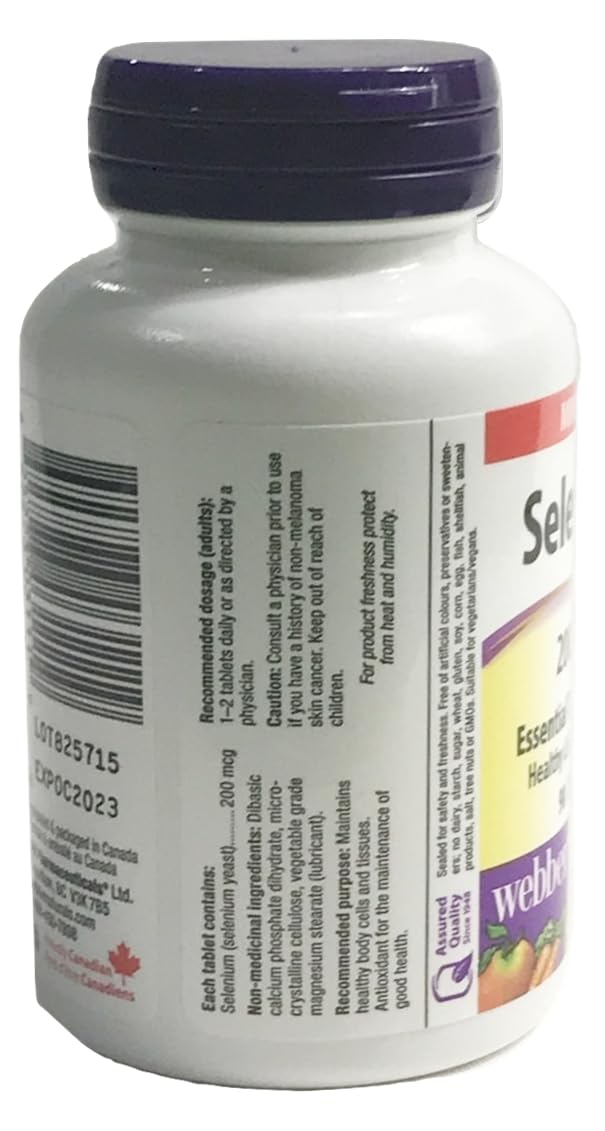 Webber Naturals Selenium 200 mcg Tablets 90