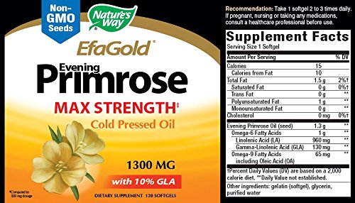 Nature's Way Evening Primrose EFA Gold Cold Pressed Oil 1300mg Softgel 120