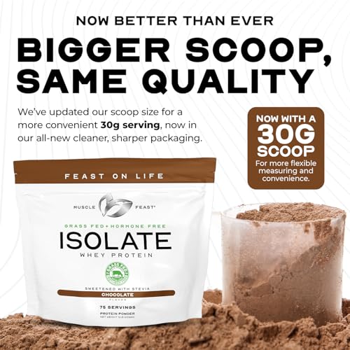 Muscle Feast Whey Protein Isolate Powder (Unflavored, 2lb) + Creatine Powder (Unflavored, 300g) Bundle