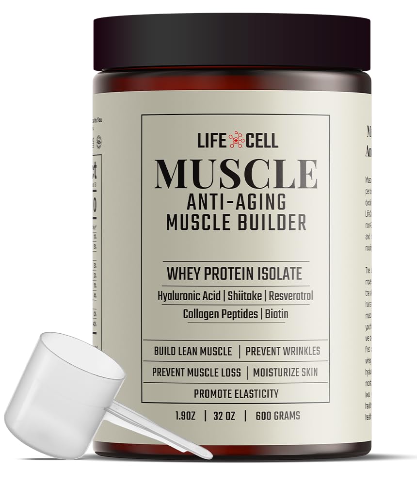 LifeCell Whey Protein Powder – Anti-Aging Muscle Builder, Chocolate, 600g, 32