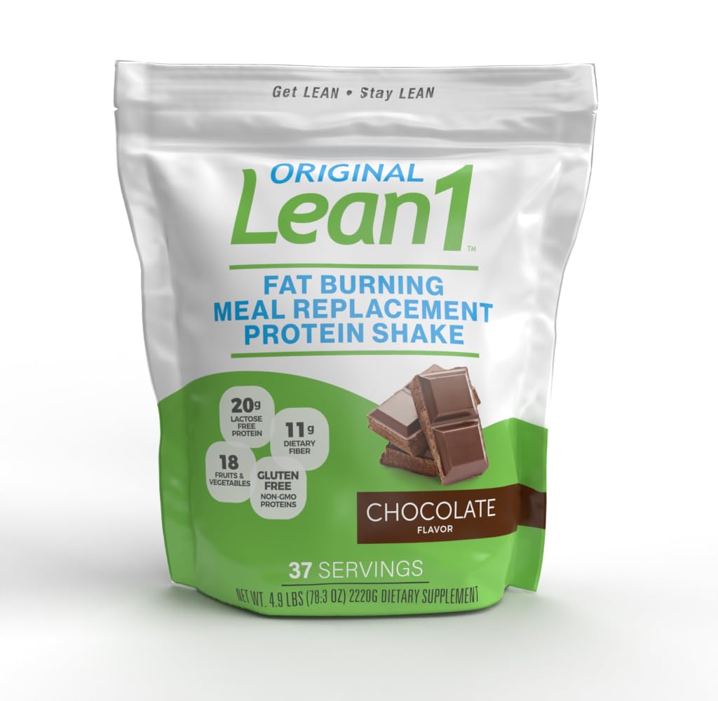 LEAN1 Chocolate Meal Replacement Protein Shake Powder 80 Ounces
