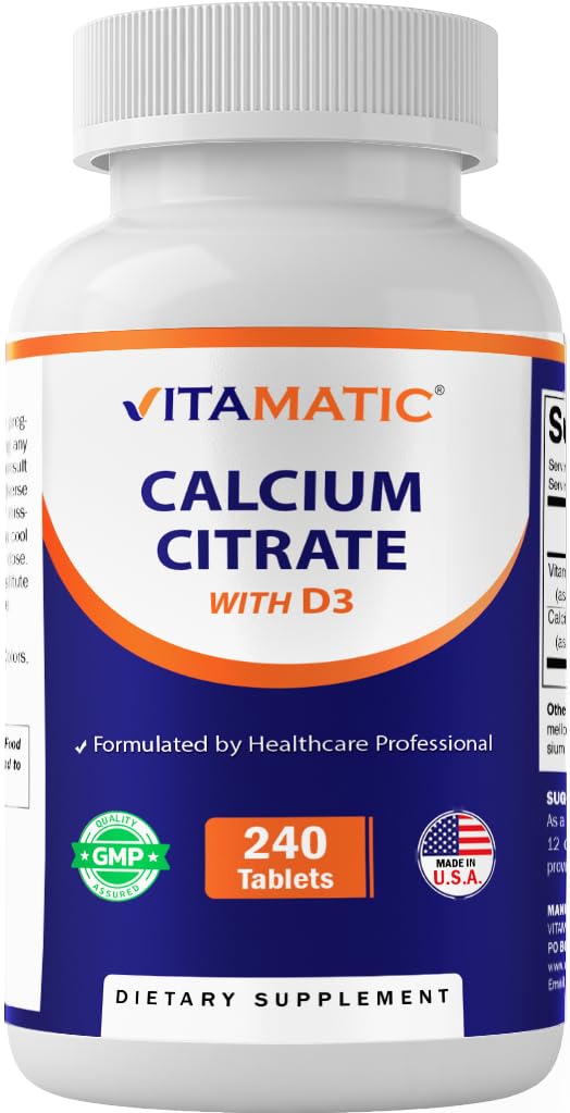 Vitamatic Calcium Citrate with Vitamin D3 Tablets, 240 Tablets