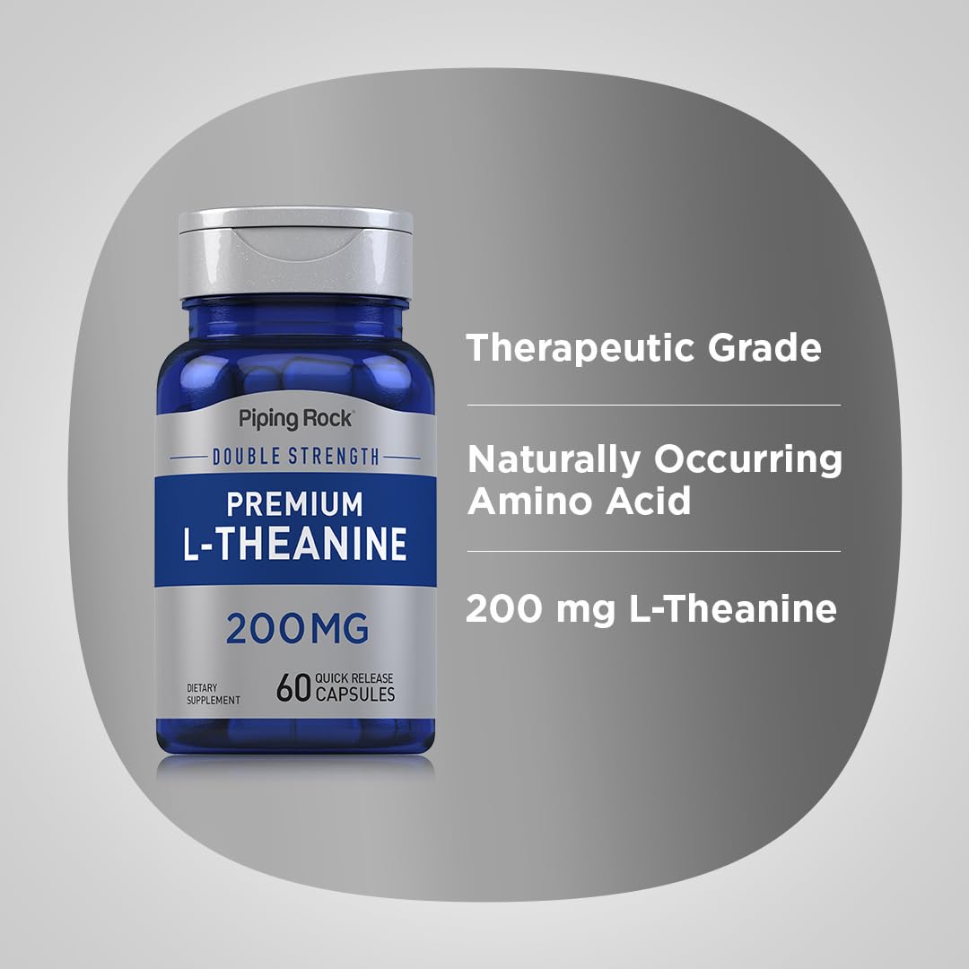 Piping Rock L-Theanine 200mg Capsule, 60 Count