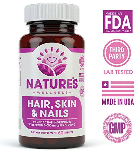 Natures Wellness Hair, Skin & Nails Essential Nourishing Supplement Tablet, 60 Tablets