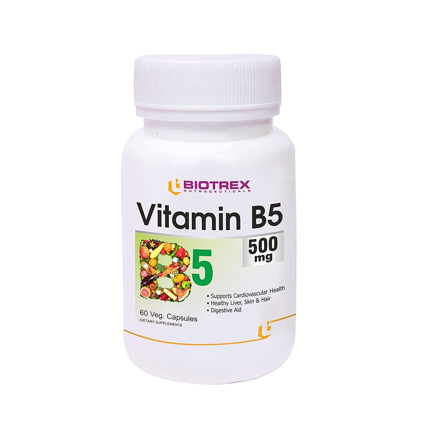 Panihari Biotrex Nutraceuticals Vitamin B5 500 mg, 60 Capsules
