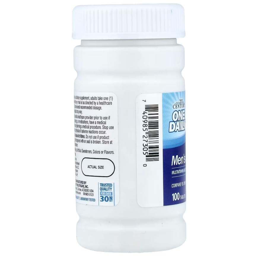 21st Century Men's Health One Daily Multivitamin Multimineral Supplement Tablets, 200 Count