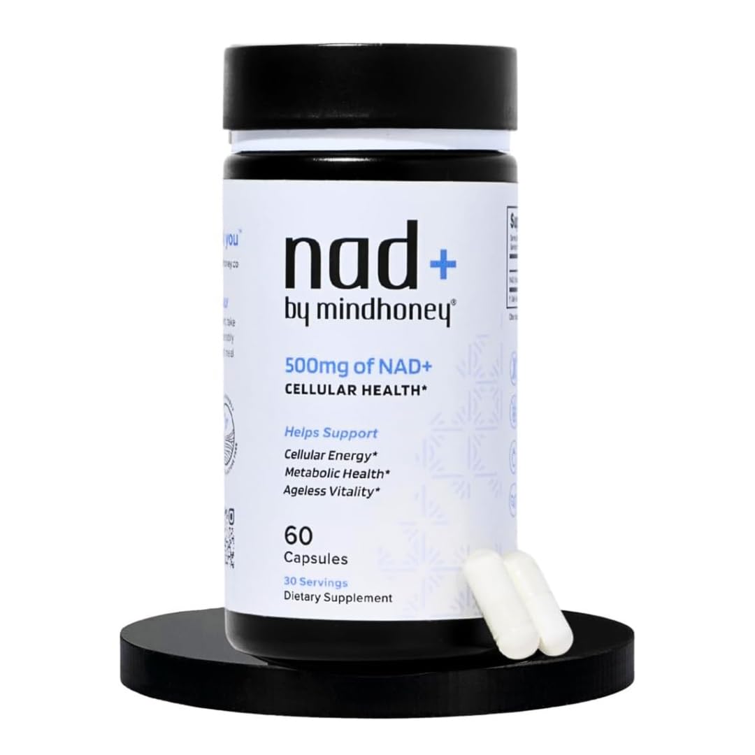 MINDHONEY NAD+ Brain Supplement 500mg Premium Formula Capsule 60 Count