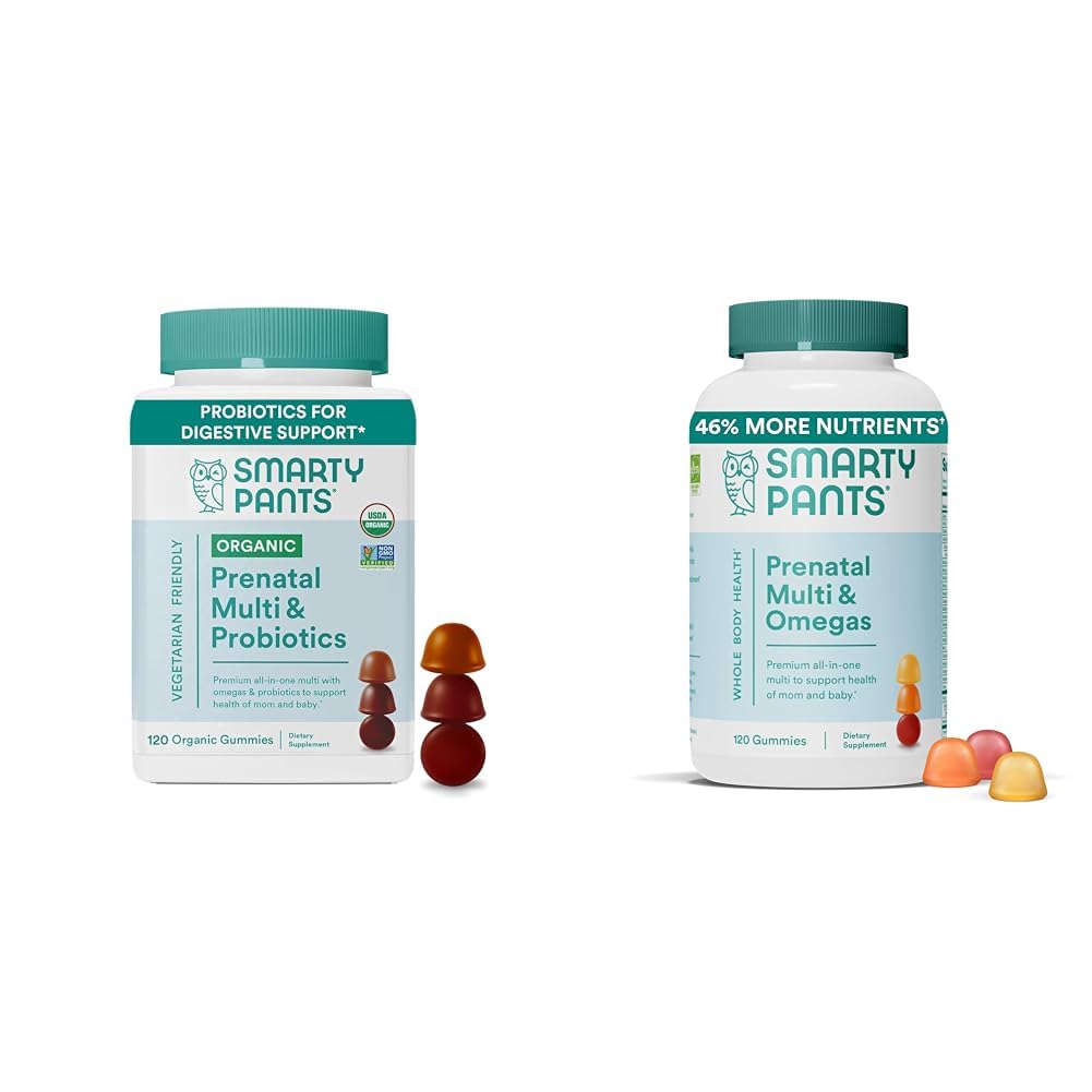 SmartyPants Organic Prenatal Vitamins for Women Multivitamin Gummies, 120 Count